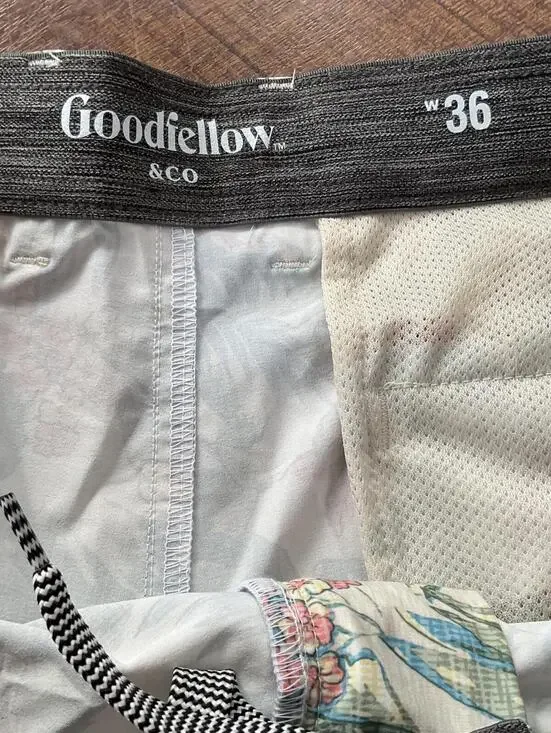 Super Nice! NWT Goodfellow & Co Hybrid Swim Shorts Size 36 Floral Print - Picture 7 of 7